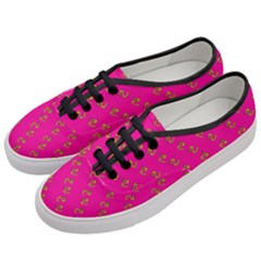 No Step On Snek Pattern Pink Background Meme Women s Classic Low Top Sneakers by snek