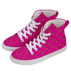 No Step On Snek Pattern Pink Background Meme Women s Hi-top Skate Sneakers by snek