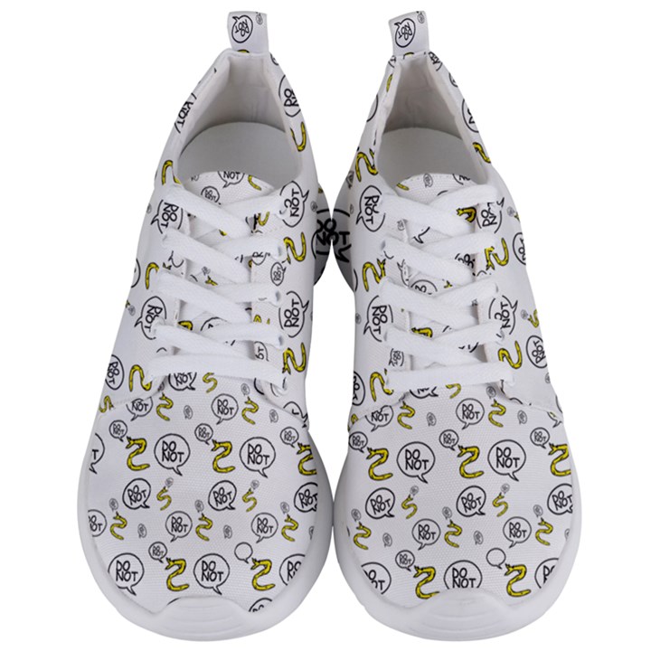 No Step On Snek DO NOT bubble speech Pattern white background Meme Men s Lightweight Sports Shoes