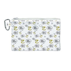 No Step On Snek Do Not Bubble Speech Pattern White Background Meme Canvas Cosmetic Bag (medium) by snek