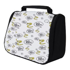 No Step On Snek Do Not Bubble Speech Pattern White Background Meme Full Print Travel Pouch (small)