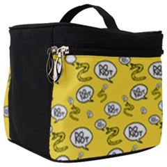 No Step On Snek Do Not Bubble Speech Pattern Yellow Background Meme Make Up Travel Bag (big) by snek