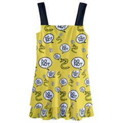 No Step On Snek Do Not Bubble Speech Pattern Yellow Background Meme Kids  Layered Skirt Swimsuit by snek