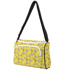 No Step On Snek Do Not Bubble Speech Pattern Yellow Background Meme Front Pocket Crossbody Bag by snek