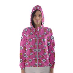 No Step On Snek Do Not Bubble Speech Pattern Pink Background Meme Women s Hooded Windbreaker by snek