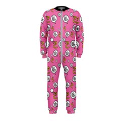 No Step On Snek Do Not Bubble Speech Pattern Pink Background Meme Onepiece Jumpsuit (kids) by snek