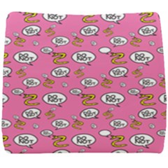 No Step On Snek Do Not Bubble Speech Pattern Pink Background Meme Seat Cushion by snek