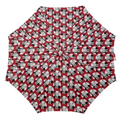 Trump Retro Face Pattern Maga Red Us Patriot Straight Umbrellas by snek