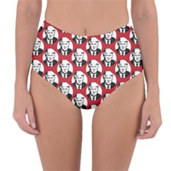 Trump Retro Face Pattern Maga Red Us Patriot Reversible High-waist Bikini Bottoms by snek