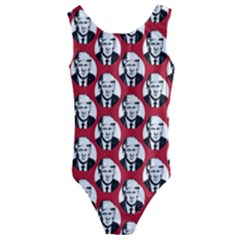 Trump Retro Face Pattern Maga Red Us Patriot Kids  Cut-out Back One Piece Swimsuit by snek