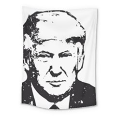 Trump Retro Face Pattern Maga Black And White Us Patriot Medium Tapestry by snek