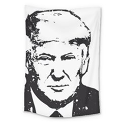 Trump Retro Face Pattern Maga Black And White Us Patriot Large Tapestry by snek