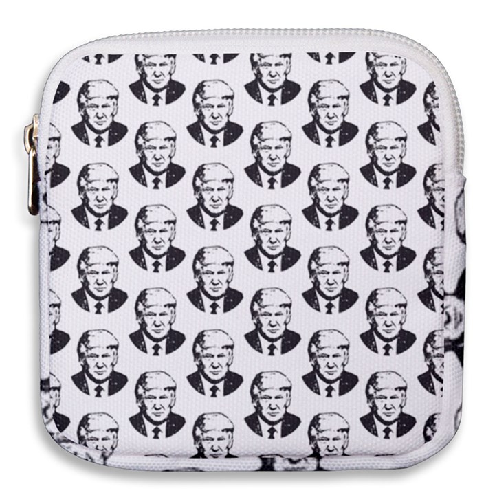 Trump Retro Face Pattern MAGA Black and white US Patriot Mini Square Pouch