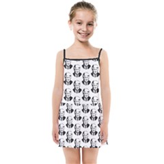 Trump Retro Face Pattern Maga Black And White Us Patriot Kids  Summer Sun Dress by snek