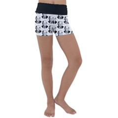 Trump Retro Face Pattern Maga Black And White Us Patriot Kids  Lightweight Velour Yoga Shorts by snek