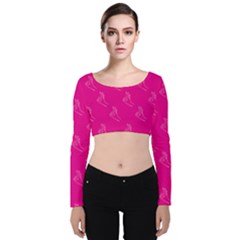 A-ok Perfect Handsign Maga Pro-trump Patriot On Pink Background Velvet Long Sleeve Crop Top by snek