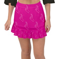 A-ok Perfect Handsign Maga Pro-trump Patriot On Pink Background Fishtail Mini Chiffon Skirt by snek