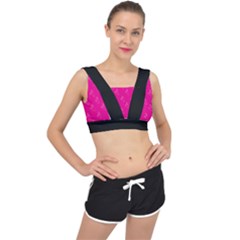 A-ok Perfect Handsign Maga Pro-trump Patriot On Pink Background V-back Sports Bra by snek