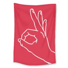 A-ok Perfect Handsign Maga Pro-trump Patriot On Maga Red Background Large Tapestry by snek