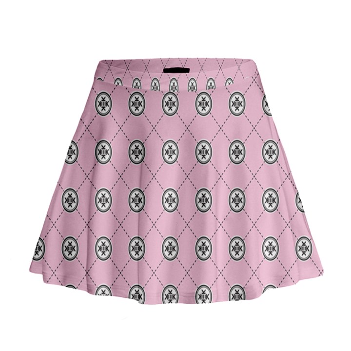 Kekistan logo pattern on pink background Mini Flare Skirt