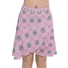 Kekistan Logo Pattern On Pink Background Chiffon Wrap Front Skirt by snek