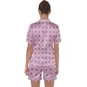 Kekistan logo pattern on pink background Satin Short Sleeve Pyjamas Set View2