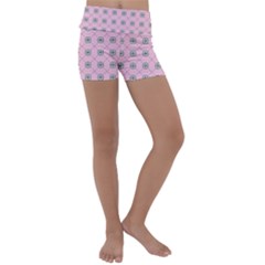 Kekistan Logo Pattern On Pink Background Kids  Lightweight Velour Yoga Shorts by snek