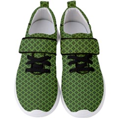 Logo Kekistan Pattern Elegant With Lines On Green Background Men s Velcro Strap Shoes