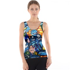 Graffiti Urban Colorful Graffiti Cartoon Fish Tank Top by genx