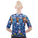 Graffiti Urban colorful graffiti cartoon fish Cropped Button Cardigan View2