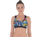 Graffiti Urban colorful graffiti cartoon fish Cross String Back Sports Bra View1