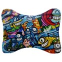 Graffiti Urban colorful graffiti cartoon fish Velour Seat Head Rest Cushion View1