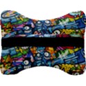 Graffiti Urban colorful graffiti cartoon fish Velour Seat Head Rest Cushion View2