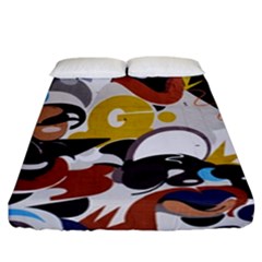 Graffiti Urban Colorful Graffiti City Wall Hip Hop Music Singers Fitted Sheet (california King Size) by genx