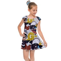 Graffiti Urban Colorful Graffiti City Wall Hip Hop Music Singers Kids  Cap Sleeve Dress by genx