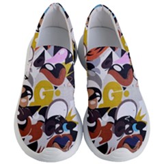 Graffiti Urban Colorful Graffiti City Wall Hip Hop Music Singers Women s Lightweight Slip Ons by genx