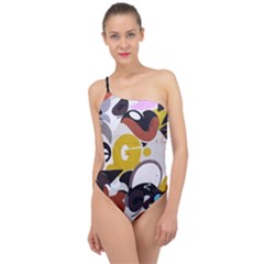 Graffiti Urban Colorful Graffiti City Wall Hip Hop Music Singers Classic One Shoulder Swimsuit by genx