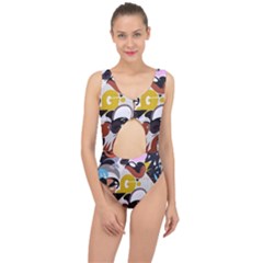 Graffiti Urban Colorful Graffiti City Wall Hip Hop Music Singers Center Cut Out Swimsuit by genx