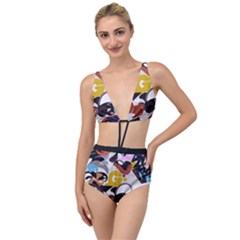 Graffiti Urban Colorful Graffiti City Wall Hip Hop Music Singers Tied Up Two Piece Swimsuit by genx