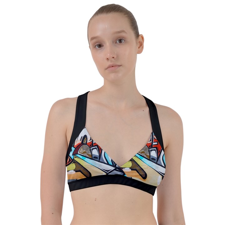 Blue Face King graffiti street art urban blue and orange face abstract hiphop Sweetheart Sports Bra