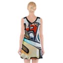 Blue Face King graffiti street art urban blue and orange face abstract hiphop V-Neck Sleeveless Dress View2