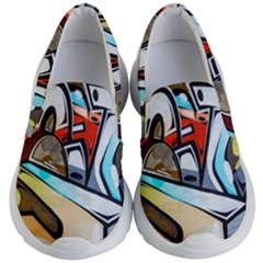 Blue Face King Graffiti Street Art Urban Blue And Orange Face Abstract Hiphop Kids  Lightweight Slip Ons