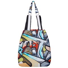 Blue Face King Graffiti Street Art Urban Blue And Orange Face Abstract Hiphop Center Zip Backpack