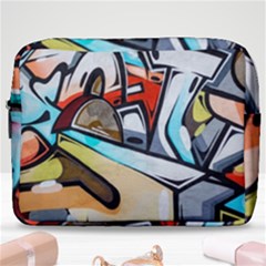 Blue Face King Graffiti Street Art Urban Blue And Orange Face Abstract Hiphop Make Up Pouch (large)