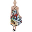 Blue Face King graffiti street art urban blue and orange face abstract hiphop High-Low Halter Chiffon Dress  View2