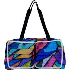 Urban Colorful Graffiti Brick Wall Industrial Scale Abstract Pattern Multi Function Bag