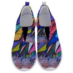 Urban Colorful Graffiti Brick Wall Industrial Scale Abstract Pattern No Lace Lightweight Shoes