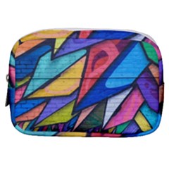 Urban Colorful Graffiti Brick Wall Industrial Scale Abstract Pattern Make Up Pouch (small)