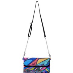 Urban Colorful Graffiti Brick Wall Industrial Scale Abstract Pattern Mini Crossbody Handbag