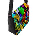 Graffiti abstract with colorful tubes and biology artery theme Flap Closure Messenger Bag (S) View2